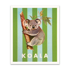 Striped Koala Riso Print (8x6) | Josiah Amari