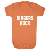 gingers rock novelty baby onesie in orange
