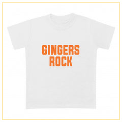 gingers rock kids novelty t-shirt in white