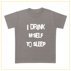 I drink myself to sleep baby t-shirt in grey