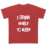 I drink myself to sleep baby t-shirt in red