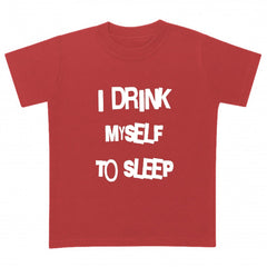 I drink myself to sleep baby t-shirt in red