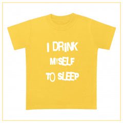 I drink myself to sleep baby t-shirt in yellow