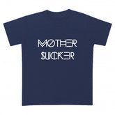 navy blue t-shirt for babies with a mother sucker print