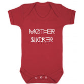 mother sucker novelty baby onesie in red