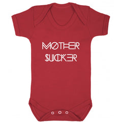 mother sucker novelty baby onesie in red