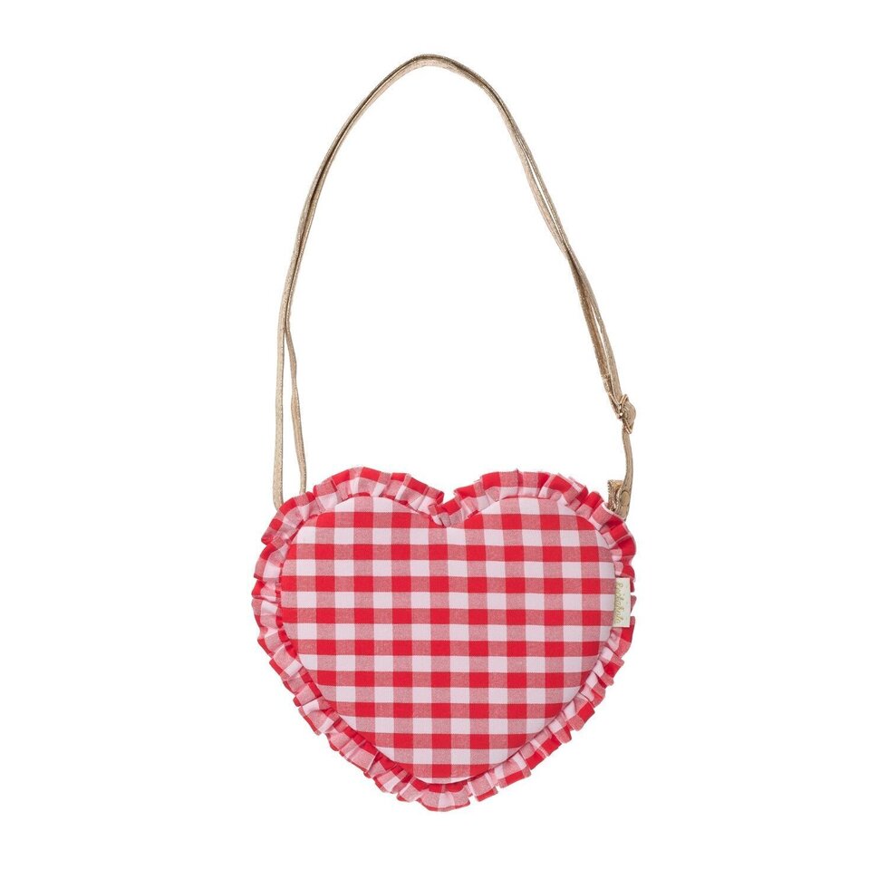 Gingham Ruffle Love Heart Bag | Josiah Amari