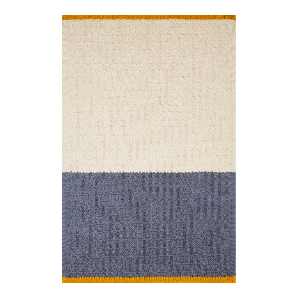 Textured Baby Blanket- Blue and Cream | Josiah  Amari