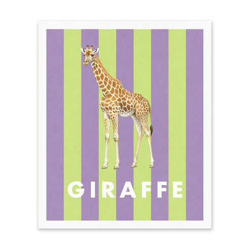 Striped Giraffe Riso Print (12x10) | Josiah  Amari