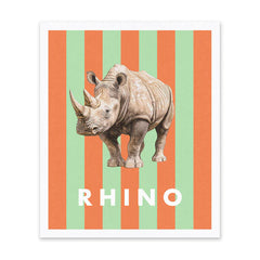 Striped Rhino Riso Print (12x10) | Josiah  Amari