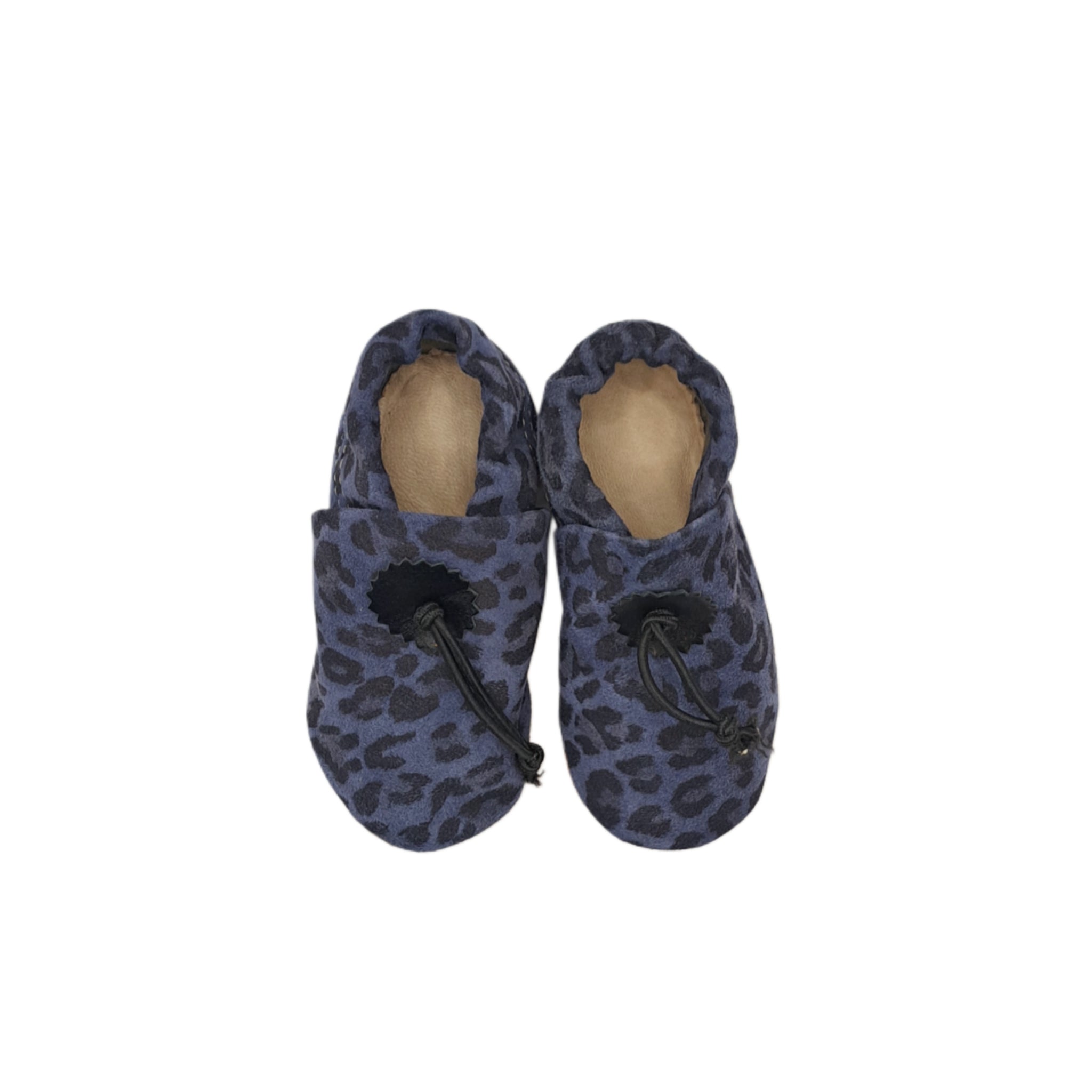 Blue Leopard Print Baby Leather Booties | Josiah Amari