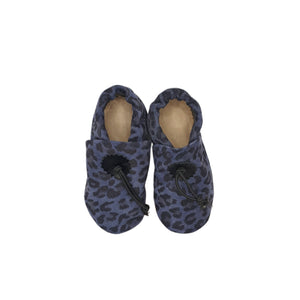 Blue Leopard Print Baby Leather Booties | Josiah Amari