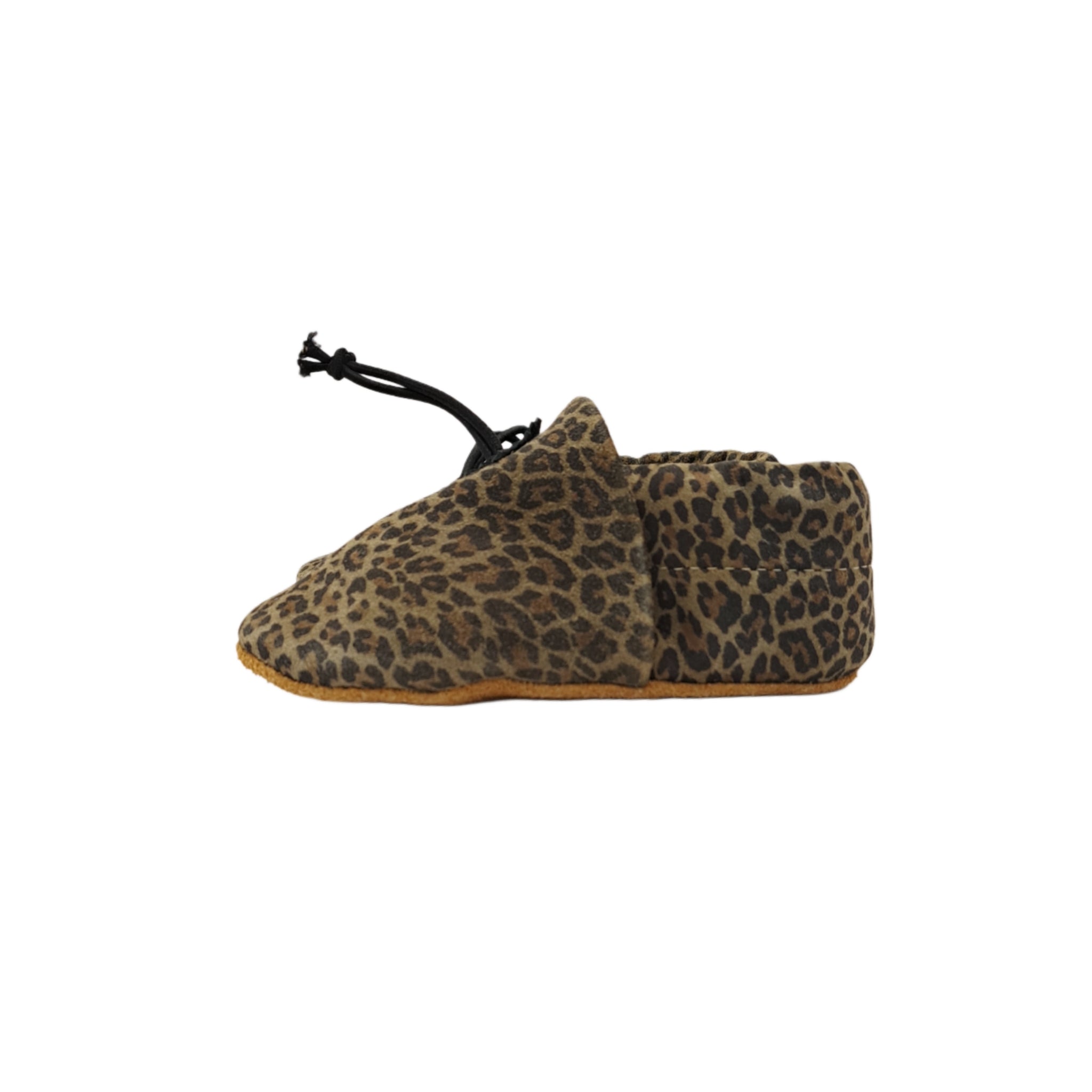 Leopard BRN Print Baby Leather Booties | Josiah Amari