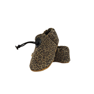 Leopard BRN Print Baby Leather Booties | Josiah Amari