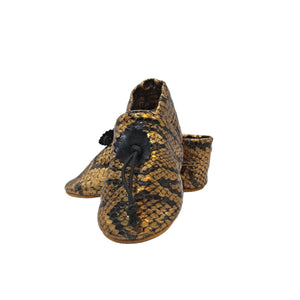 Snake Skin Baby Leather Booties| Josiah Amari