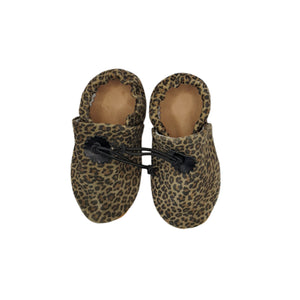 Leopard BRN Print Baby Leather Booties | Josiah Amari