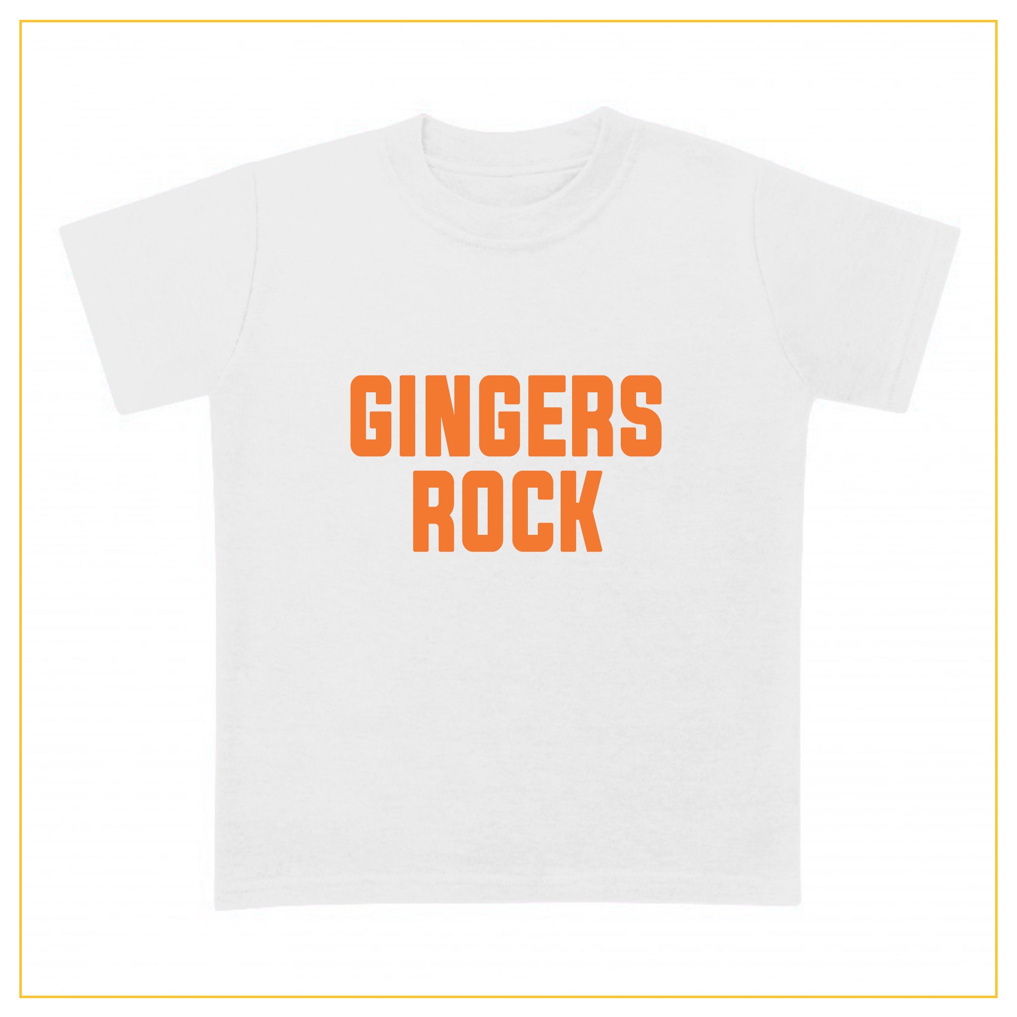 gingers rock kids novelty t-shirt in white