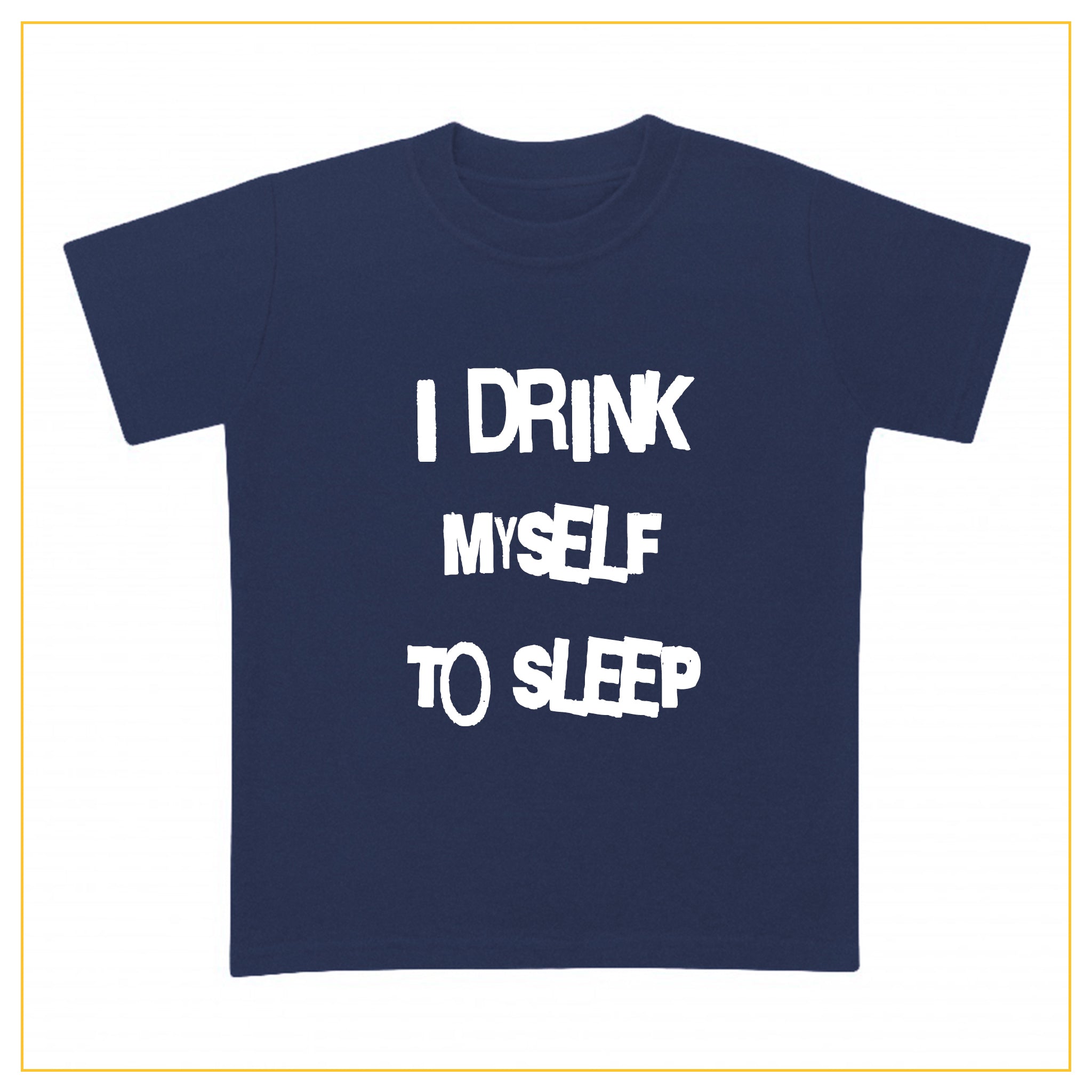 I drink myself to sleep baby t-shirt in navy blue
