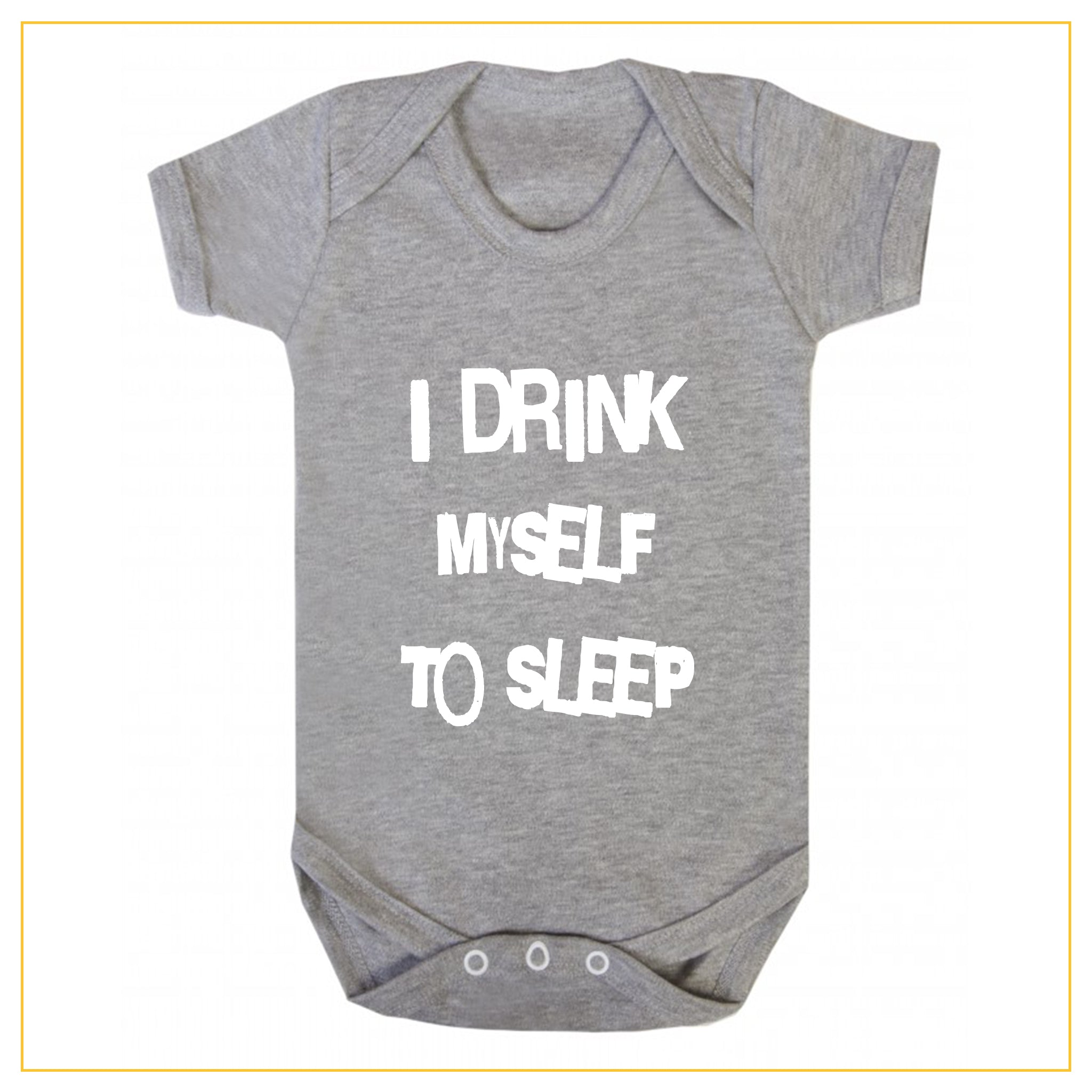 I drink myself to sleep baby onesie in grey