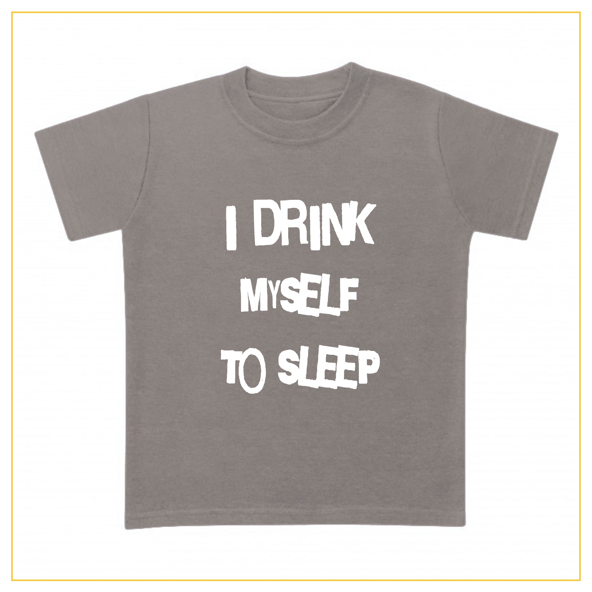 I drink myself to sleep baby t-shirt in grey