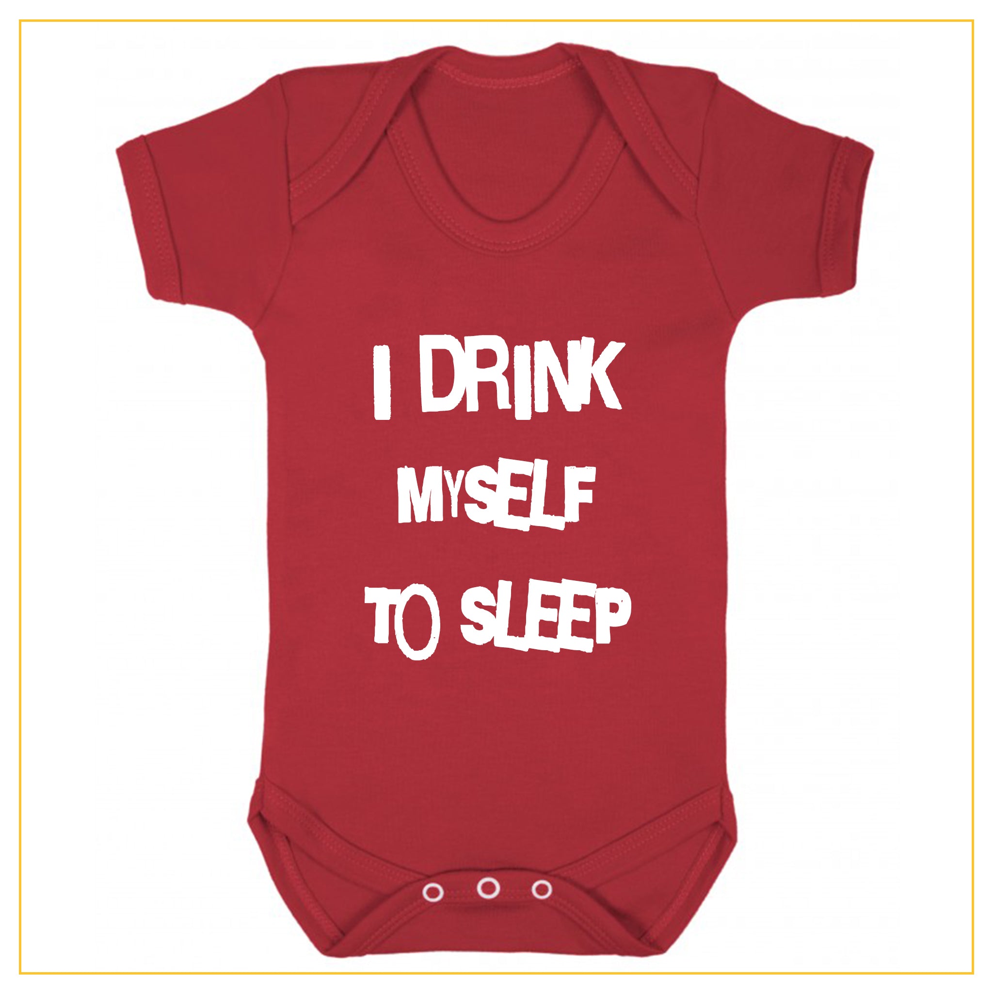 I drink myself to sleep baby onesie in red