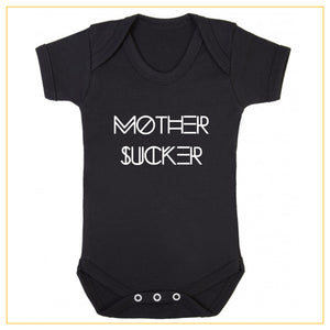 mother sucker novelty baby onesie in black