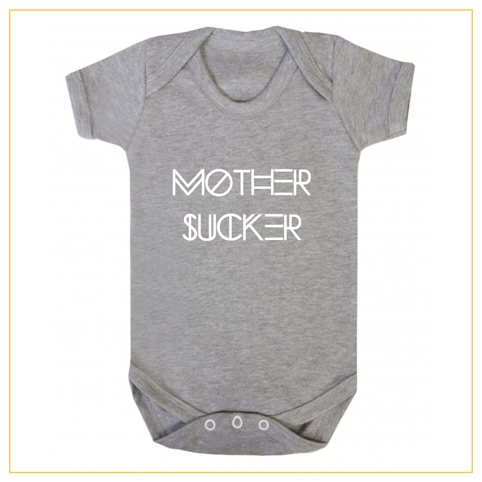mother sucker novelty baby onesie in grey