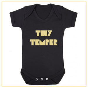 tiny temper baby novelty onesie in black